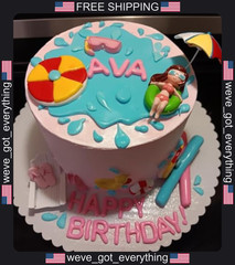 8 Piece Hawaiian Beach Cake Decorations for Summer Parties