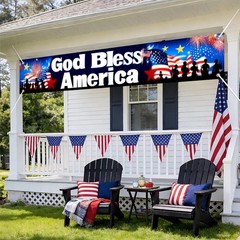 4th of July Decorations God Bless America Banner 118 x 20 Inch Patriotic Bann…