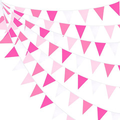32Ft Cowgirl Party Decorations Hot Pink Cow Printed Triangle Flag Fabric Banner