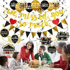 Welcome Home Decorations, 40Pcs We Missed You So Much Banner Balloon Hanging …
