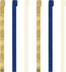 Navy Blue Party Decorations – 6 Rolls Navy Blue Gold Ivory Crepe Paper Streamers