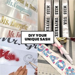 12 PCS White Blank Satin Sashes Plain Party Accessory DIY Graduation Wedding