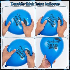 Graduation Blue and Gold Balloons 2026 – Grad Latex Confetti Balloons with Co…