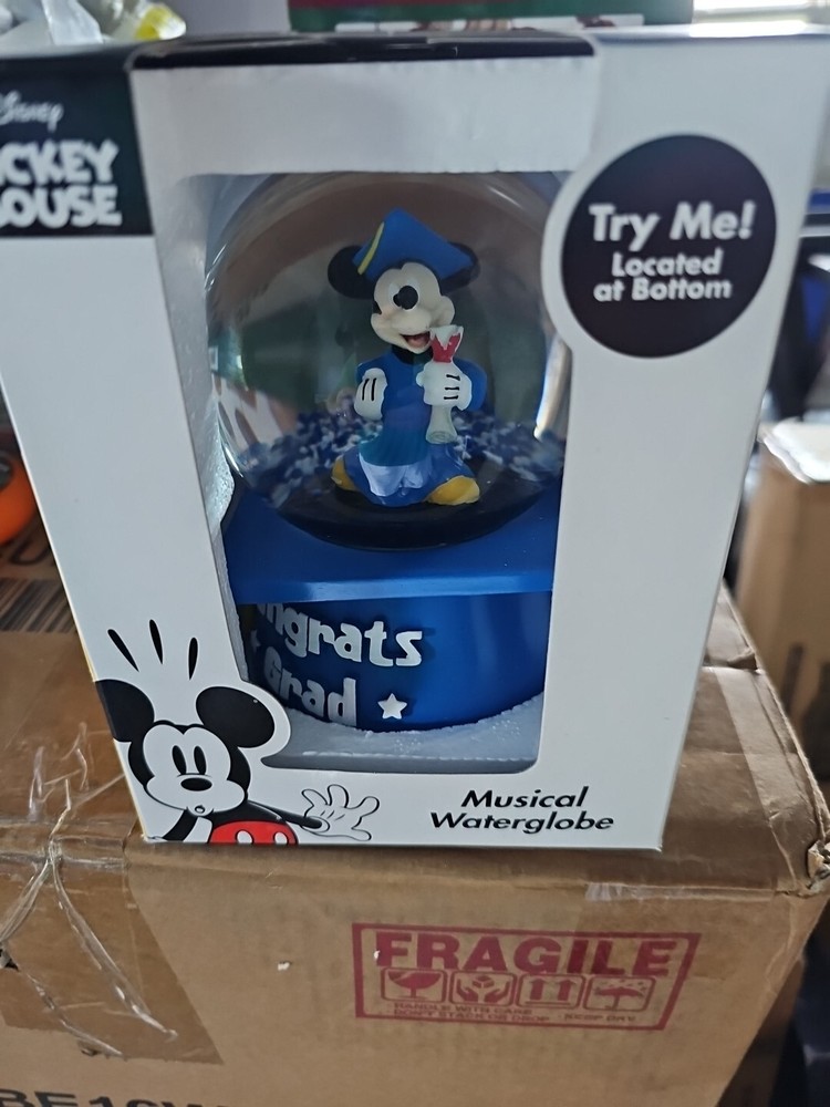 Disney Mickey Graduation Musical Water Globe