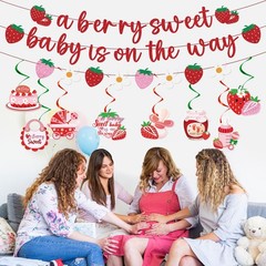 Strawberry Baby Shower Decorations – A Sweet Baby Is on the Way Banners Cute …