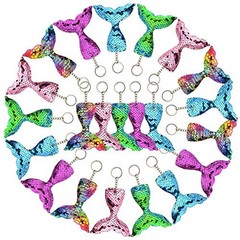 20 PCS Glitter Mermaid Tail Keychains for DIY Projects and Crafts, Mermaid