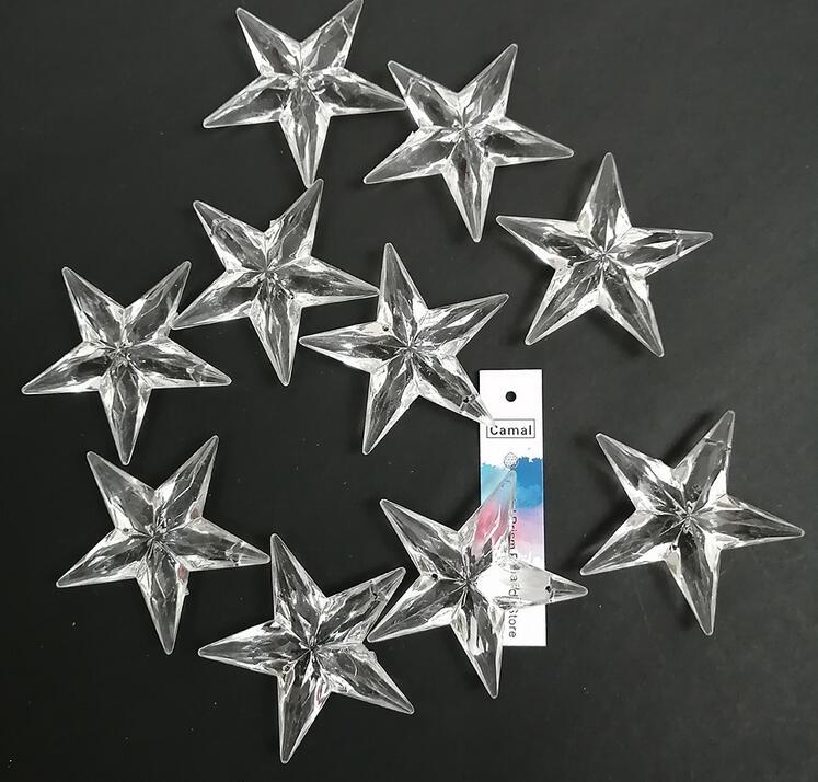 10/30Pc Acrylic Crystal Star Shaped Pendant DIY Chandelier Curtain Wedding Party
