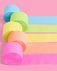 , Summer Party Streamers – 5 Crepe Rolls | Pink, Blue, Green, Orange, Pool De…
