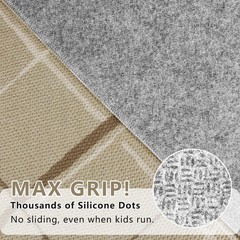 TTelephant 3×5 Area Rug Washable Entryway 3′ x 5′ (Rectangular), Line-beige
