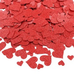 Red Glitter Valentines Day Heart Shaped Table Confetti Scatter 600 Pcs