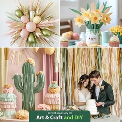 Elegant 6-Pack Sage Green Streamers – 492 FT Party Decorations for All Occasions