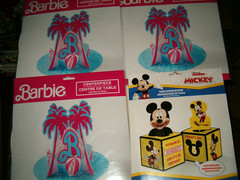 3 Barbie Centerpiece Table Decor Beach Theme Party 10″ & 1 Disney Jr Mickey Fun
