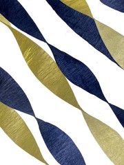 Navy Blue And Gold Metallic Crepe Paper Streamers Birthday Party Decorations