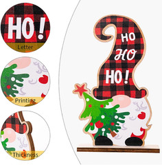 Christmas Table Decoration Signs, Xmas Party Wooden Table Topper Centerpieces, T