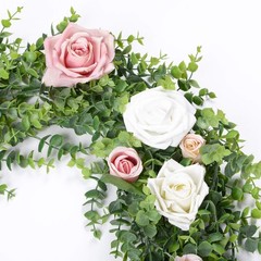 DearHouse Faux Eucalyptus Garland Plant, 2 Pack 6Ft, Dark Green, Gray Green