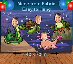 Reptiles Face Cutout, Hole in Face, Party Photo Booth Prop, Kids Party Decor