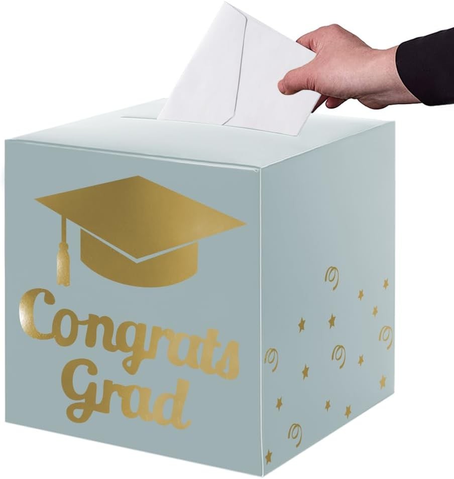 Breyish Blue Graduation Cardboard Money Holder Box