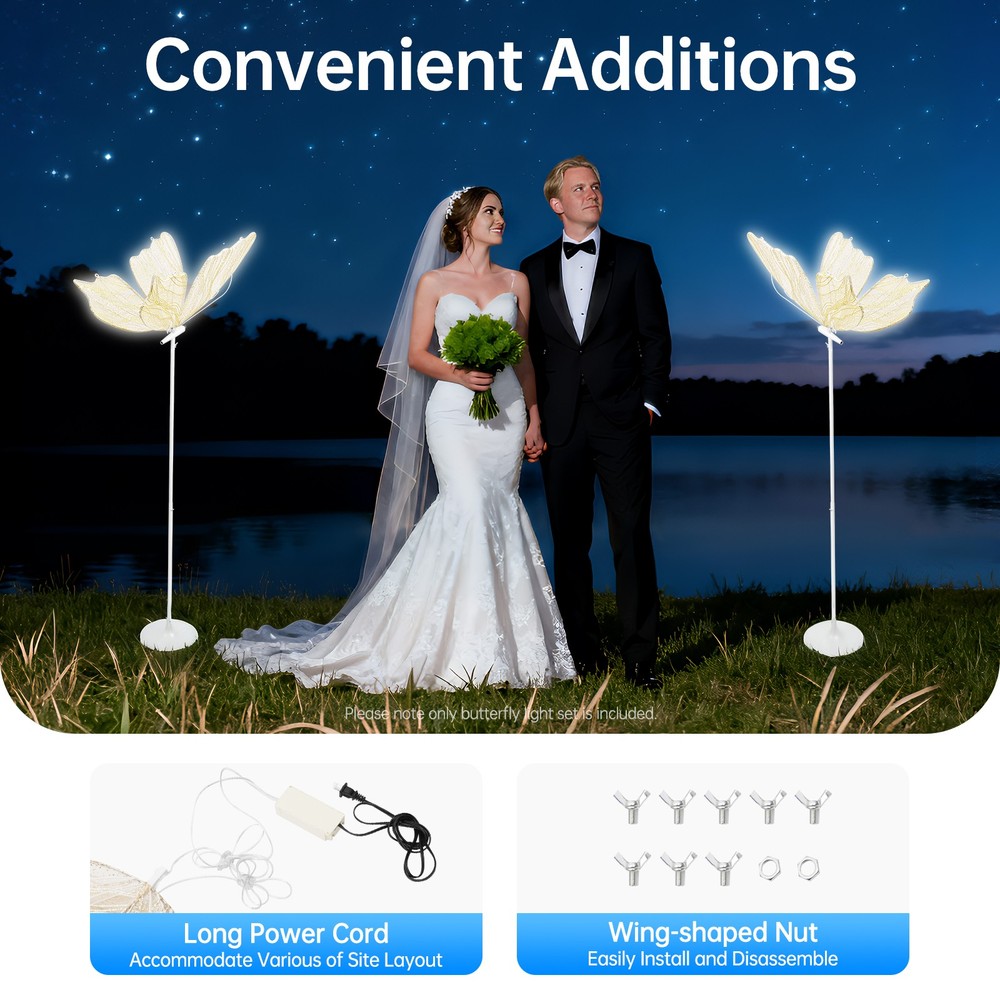 2PC Butterfly Floor Lamp Ceiling Lamp Romantic Decoration Party Atmosphere Props