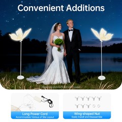 Wedding Butterfly Floor Lamp,2PCSCreative Butterfly Ceiling Lights Decoration,
