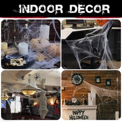 ZPISF 1400 sqft Halloween Spider Webs Extra Large, 1400 sqft, White