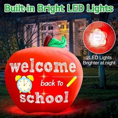 Cute Apple Inflatable Decoration: 4.9FT – Bright LED & Waterproof for Classrooms