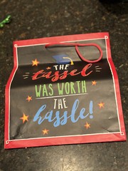 Graduation Bundle: Centerpiece, Confetti, Glasses, Stickers, Toy Duck, And Bag