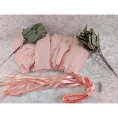 New 16 Pc Blush Pink Chiffon Chair Sash Set Wedding Decor Eucalyptus Ribbon