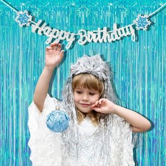 2 Packs Foil Fringe Curtain Backdrop | Party Decoration | Birthday Photo Booth