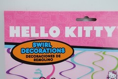 Hello Kitty Birthday Party Decoration 2 x 12 Piece Swirl & 8 Pack Invitation Set
