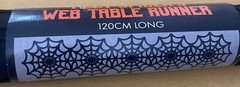 AMSCAN BLACK FELT SPIDER’S WEB TABLE RUNNER 120 CM LONG HALLOWEEN PARTY FUN BNIB