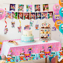 Super Kitties Party Decoration Cat Birthday Supplies Cake Topper Banner Balloons