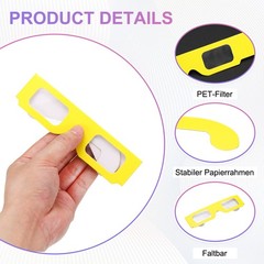 5 Pack 3D Diffraction Glasses Firework Diffraction Grating Yellow
