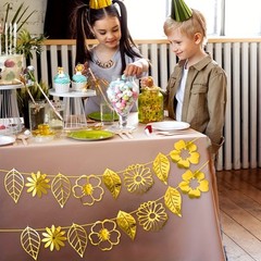 Leaf Banner, Funky Bohemian Leaf Banner, Double Sided Waterproof Colorful