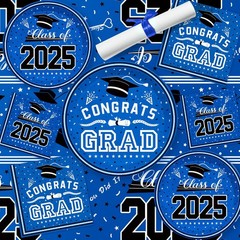 Graduation Decorations 2025 – Party -121 Pack – Blue