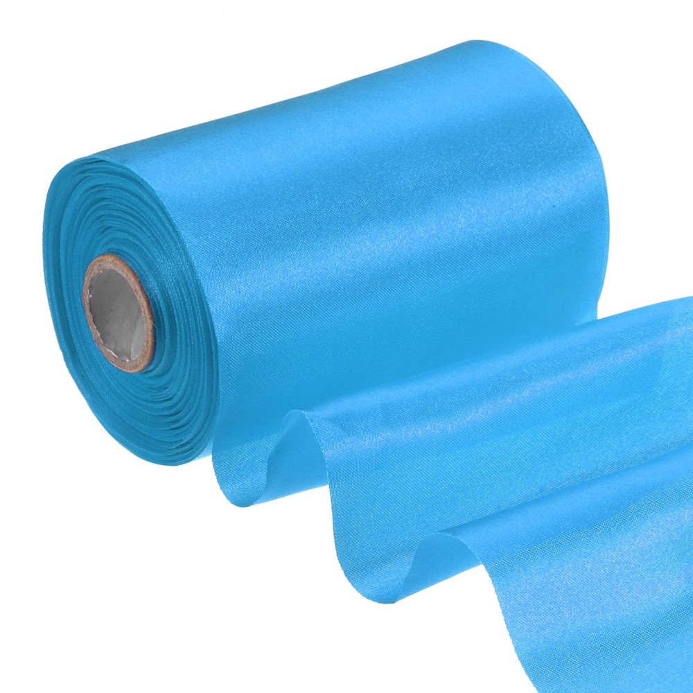4 Inches x 22 Yards Satin Ribbon Roll Gift Wrapping Ribbon, Powder Blue
