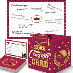 Graduation Decorations Maroon and Gold 2026 – Giant Guest Book Alternative,Gradu