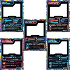 SS11371 RPG Magic Dungeon Trading Card 5pack Stats Collectible Holographic Stand