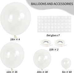 129pcs Clear Balloons Different Sizes 18 12 10 5 Inches for Garland Arch, Tra…