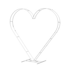 Wedding Arch Stand White Heart Shape Double Layers Wedding Backdrop Stand Metal
