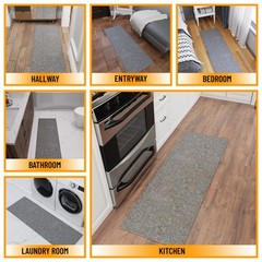 Ottomanson Door Mat Indoor Entryway Runner Rug – 1’8″ x 4’11» (Runner), Grey