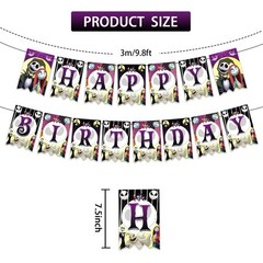 Halloween Birthday Decorations Banner and Hanging Swirls, Halloween Decorations