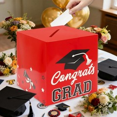 PatiCool Red and Black Graduation Decorations 8.97 x x inches,