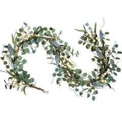 CIR OASES 6FT Spring Garland with Eucalyptus White Berry Artificial Summer Sp…