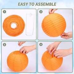 20PCS Colorful Paper Lanterns with Lights, Hanging Chinese Paper Lanterns for Pa