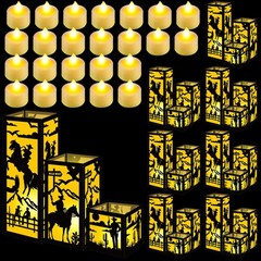 Rossesay 24 Pcs Western Cowboy Centerpieces for Table 3 Size Wild West Cowboy…