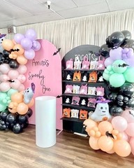 166pcs Halloween Balloon Arch Kit – Pastel Rainbow & Black Latex Balloons wit…