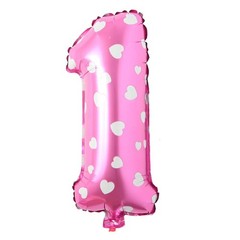 16″ inch Single Pink with heart Alphabet Letter number Balloons Aluminum Hanging