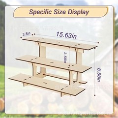 Compact 3 Tier Wooden Display Stand Fits Small Spaces and Mobile Retail Setups