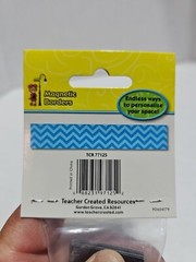 Teacher Created Resources Magnetic Straight Border 1.5″ x 24′ Aqua Chevron