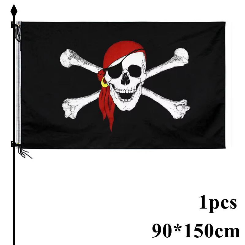90*150Cm Pirate Banner Pirate Theme Birthday Party Decorations Pirate Ship Skull